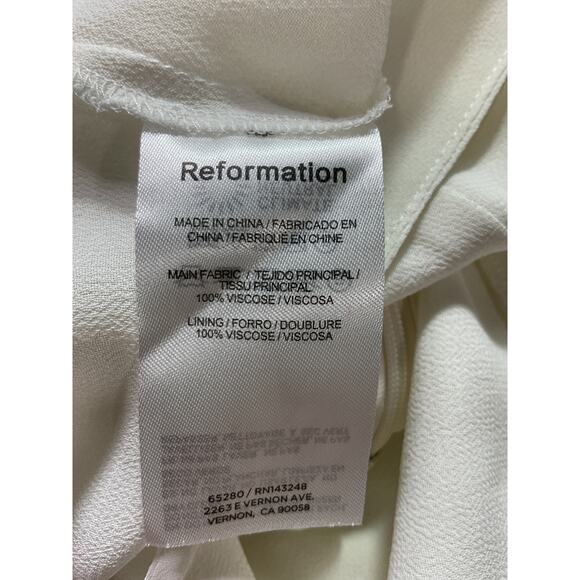 Reformation 'Sundra Peplum' White V Neck Camisole Size 10 - Picture 5 of 5